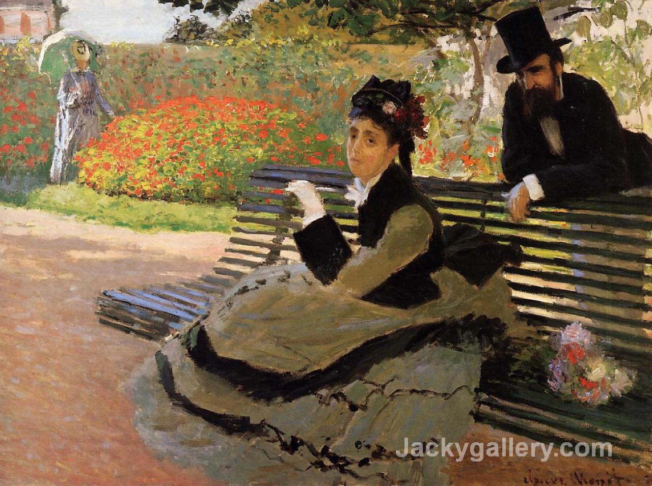 Camille Monet on a Garden Bench by Claude Monet paintings reproduction